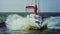 seascape sailing yacht cutting waves