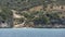 Seascape. A small beach in a crevice between the coastal rocks. Stock photo. Xigia Beach, Greece, Zakynthos Island