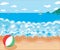 Seascape summer vector illustration