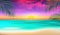 Seascape sunset. Horizon. Sun dawn and sea water. Vacation sunrise background. Relaxing tropical beaches. Summer ocean