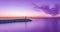 Seascape sunset with purple sky and sea. Long exposure