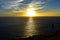 Seascape, sunset in Sardinia Island, location Masua