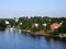 Seascape of a swedish fjord with little lighthouse