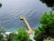 Seascape. Top view of the beach and coastline. Hiking in the southern Crimea. Velvet season.