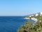 Seascape. Top view of the beach and coastline. Hiking in the southern Crimea. Velvet season. The area of the village Gaspra