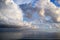 Seascape with towering cumulonimbus clouds