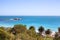 Seascape, turquoise ocean water and blue sky panorama, beautiful sea nature landscape, Cape Town, South Africa coast travel