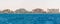 Seascape view from the Red sea on the famous hotels on Eilat beach, southern resort in Israel