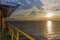 Seascape view during sunrise at offshore Terengganu oil field