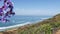 Seascape vista point, Del Mar Torrey Pines, California coast USA. Ocean tide, blue sea wave overlook