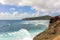 A seascape on the windward side of an island in the caribbean