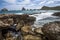 Seascape on a windy day at Pointe des Chateaux in Guadeloupe