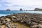 Seascape on a windy day at Pointe des Chateaux in Guadeloupe