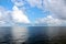 Seascapes. Various kinds of colorful blue sky, sun, clouds and open spaces of the world ocean.