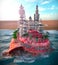 seashell and ecologic futuristic city