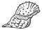 Seashell in hand drawn style. Marine symbol. Ocean beach shell