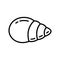 Seashell icon. Linear logo of cone shell. Black simple illustration of crayfish, mollusk, sea food. Contour isolated vector on