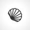 Seashell icon. shell sea simple isolated black icon