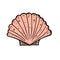 Seashell print art. Marine interior illustration. Icon, logo design.