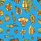 Seashell seamless pattern