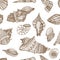 Seashell seamless pattern