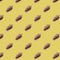 Seashell seamless pattern isolated on yellow background