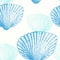 Seashell. Vector seamless pattern