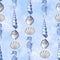 Seashells background. Seamless pattern