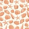 Seashells background. Vector