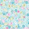 Seashells line art seamless pattern background