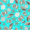 Seashells, pearls, starfish, pearls in the shell, blue background. Seamless pattern, vector.