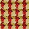 Seashells seamless pattern. Red, gold, white