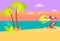 Seashore Coastal View Tropical Beach Sea Sand Palm