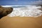 Seashore foam spume wave in the sand