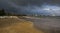 Seashore landscape. Fishing Boats in Sri Lanka during sea storm