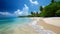 Seashore paradise, tranquil tropical beach, sun-kissed sands, and coastal bliss
