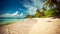 Seashore serenity, idyllic tropical beach, sun-drenched shores, and serene seascapes