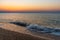 Seashore after sunset, tranquil environment