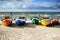 Seaside. Boats on the beach.