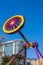 Seaside Boulevard, Baku, Azerbaijan - April 9, 2017. Young people riding a carousel during the holiday