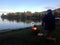 Seaside campfire, Osborne Bay, Crofton, BC