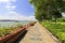 Seaside cobblestone trail of gulangyu island