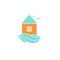 Seaside house colorful logo design vector