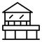 Seaside house icon outline vector. Cabin forest