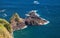 Seaside landscape of Portugal. Coastal rocks