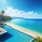 Seaside Opulence Ocean View from the Balcony of a Luxury Resort Digital Illustration