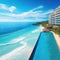 Seaside Opulence Ocean View from the Balcony of a Luxury Resort Digital Illustration