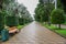 Seaside park track in the rain after the end of the tourist season, Batumi, Georgia