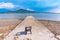 Seaside pier on a pebble beach