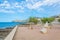 Seaside promenade at Colonia de Sant Pere, Mallorca, Spain